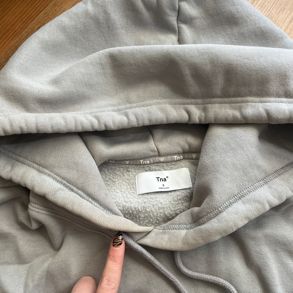 Tna Aritzia Cozy Gray Boyfriend Hoodie